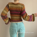 Cardigan Sweater Vintage short tie-dye knitted pullover Supplier